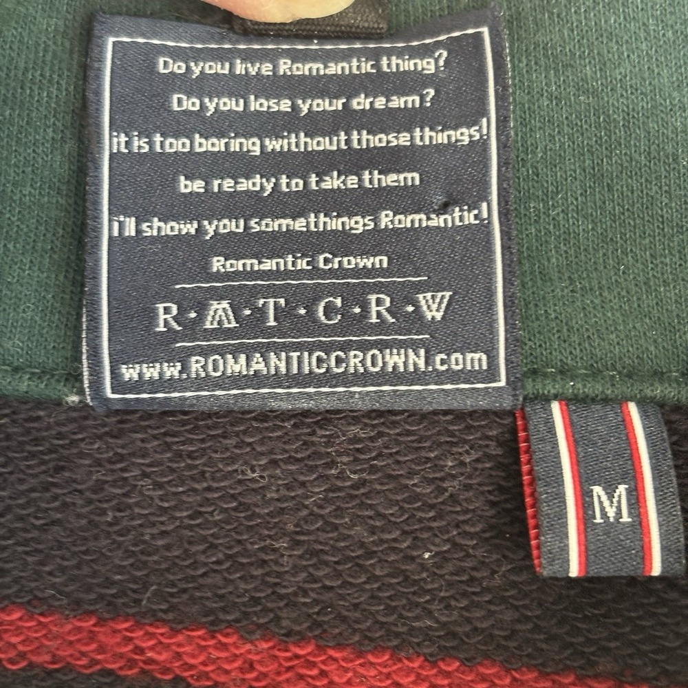 Romantic Crown RMTCRW Rugby Polo Shirt Size M Contrast Collar Retro Style RARE - Picture 5 of 11